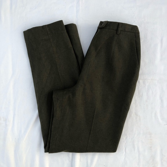 Olive Green Wool Trousers - Picture 2 of 4